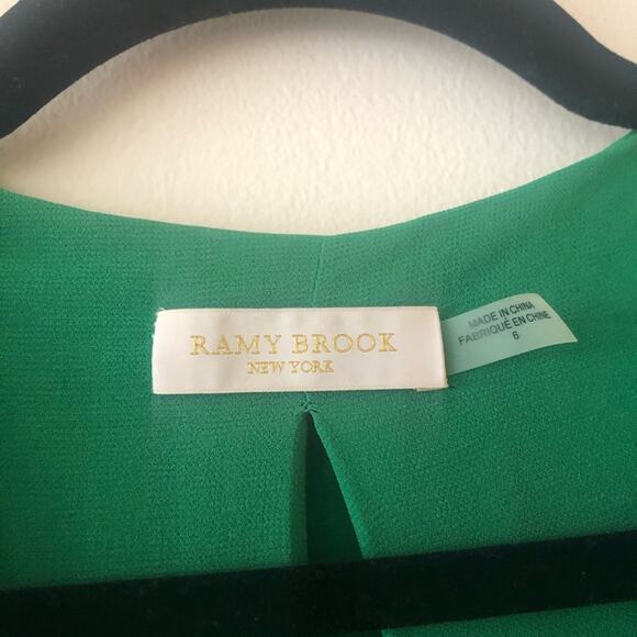 Ramy Brook Takos Tie Detail Green Satin Mini Dress - Picture 4 of 7